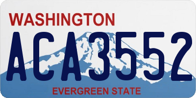 WA license plate ACA3552