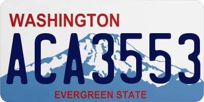 WA license plate ACA3553