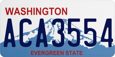WA license plate ACA3554