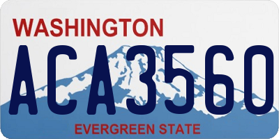 WA license plate ACA3560