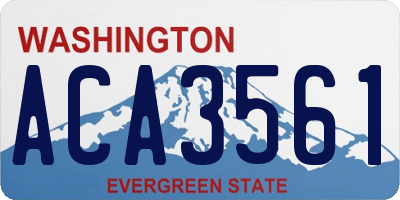 WA license plate ACA3561