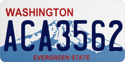 WA license plate ACA3562