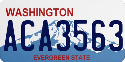 WA license plate ACA3563