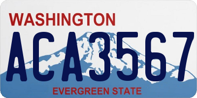 WA license plate ACA3567