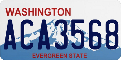 WA license plate ACA3568