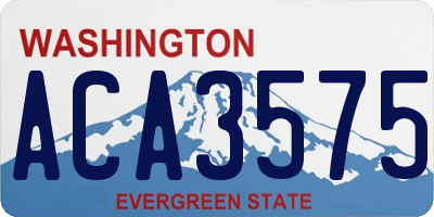 WA license plate ACA3575