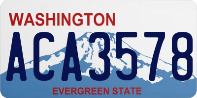 WA license plate ACA3578