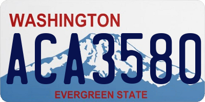 WA license plate ACA3580
