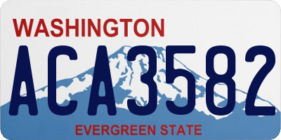 WA license plate ACA3582