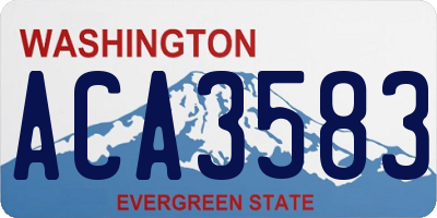 WA license plate ACA3583