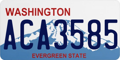 WA license plate ACA3585