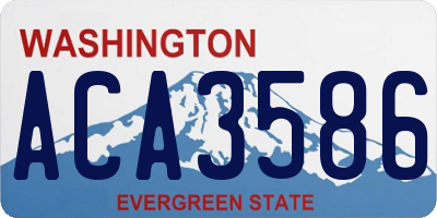 WA license plate ACA3586