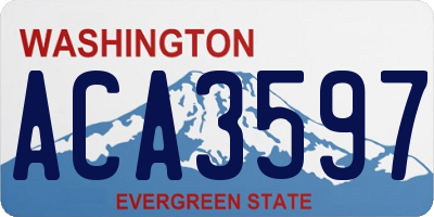 WA license plate ACA3597