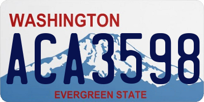WA license plate ACA3598
