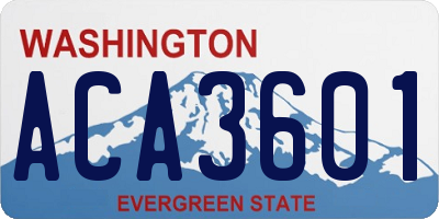 WA license plate ACA3601