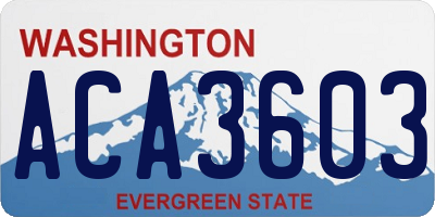 WA license plate ACA3603