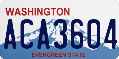 WA license plate ACA3604