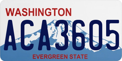 WA license plate ACA3605