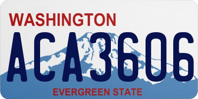 WA license plate ACA3606