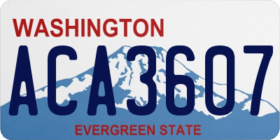 WA license plate ACA3607