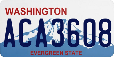 WA license plate ACA3608