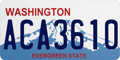 WA license plate ACA3610