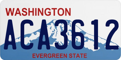 WA license plate ACA3612