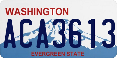 WA license plate ACA3613