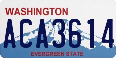 WA license plate ACA3614