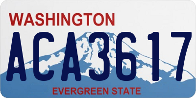 WA license plate ACA3617