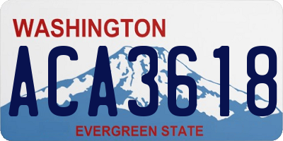 WA license plate ACA3618