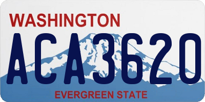WA license plate ACA3620