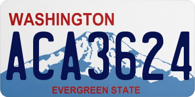 WA license plate ACA3624