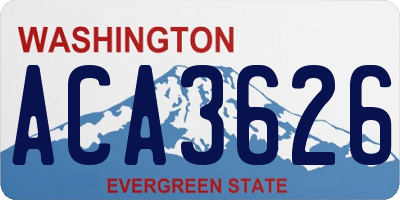 WA license plate ACA3626