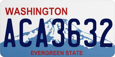 WA license plate ACA3632