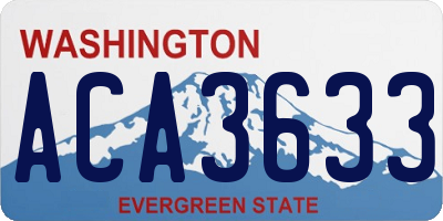 WA license plate ACA3633