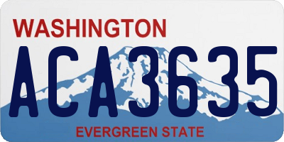 WA license plate ACA3635