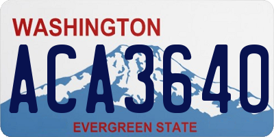 WA license plate ACA3640