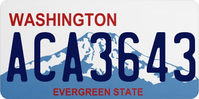 WA license plate ACA3643