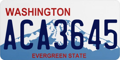 WA license plate ACA3645