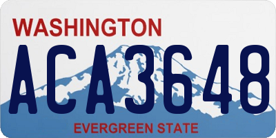 WA license plate ACA3648