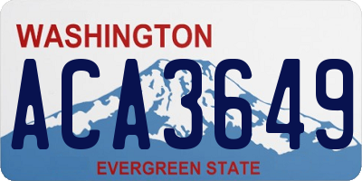 WA license plate ACA3649