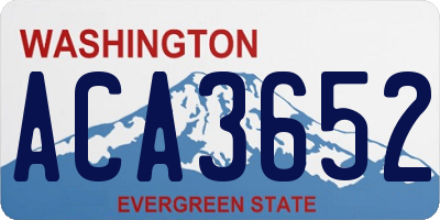 WA license plate ACA3652