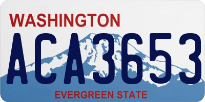 WA license plate ACA3653
