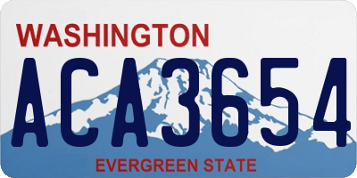 WA license plate ACA3654