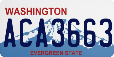 WA license plate ACA3663