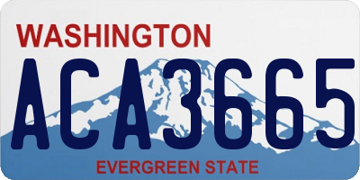 WA license plate ACA3665