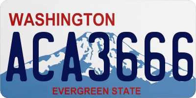 WA license plate ACA3666