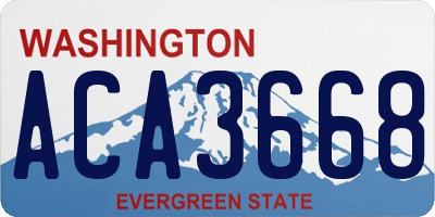 WA license plate ACA3668