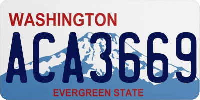 WA license plate ACA3669